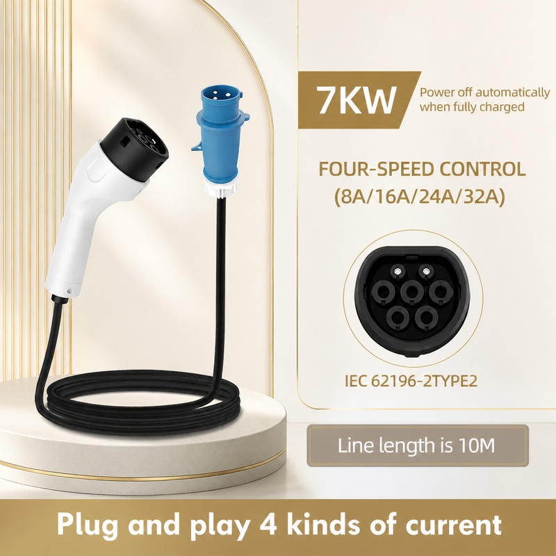 Cargador Portátil para Vehícul - Portable Ev Charger 32A Type 2 Cee Plug reseña y precio
