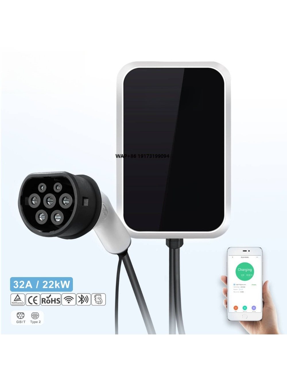 Estación de Carga para Vehícul - 22Kw Wallbox Type 2 Ocpp Rfid reseña y precio