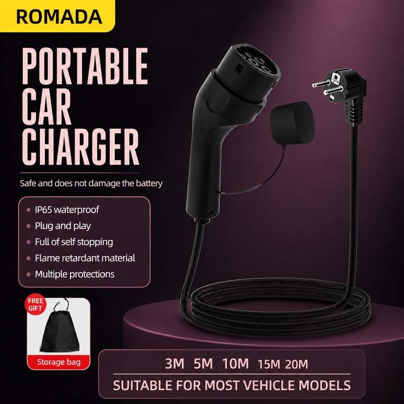 Cargador Portátil para Vehícul - Portable Ev Charger 32A Type 2 Cee Plug reseña y precio
